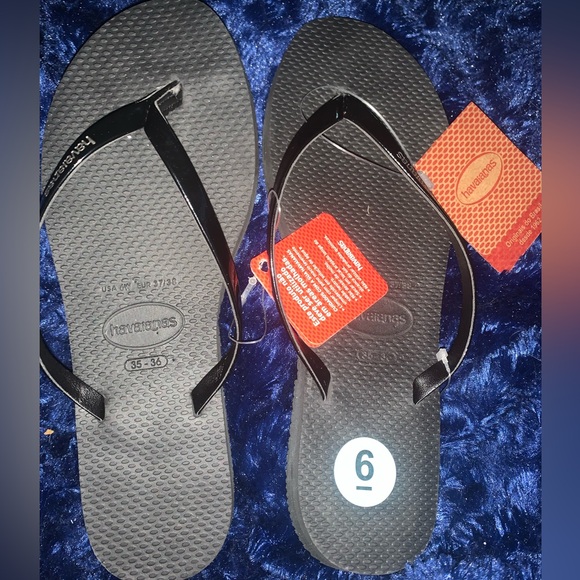 Havaianas Classic Black flip flop size 6 nwt - Picture 1 of 6